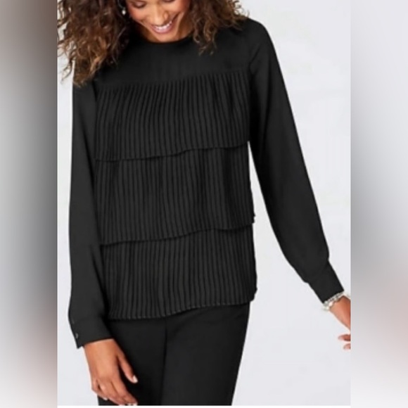 J. Jill Tops - J. Jill Tiered Black Blouse